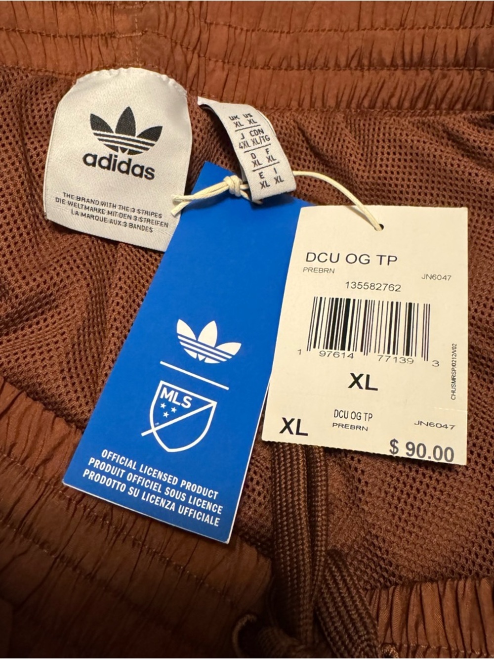 Men's XL D.C. United adidas Originals Brown Culturewear Collection Track Pants - Picture 3 of 7